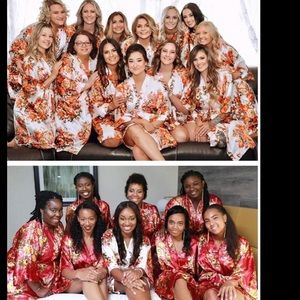 Floral Satin Kimono Robe